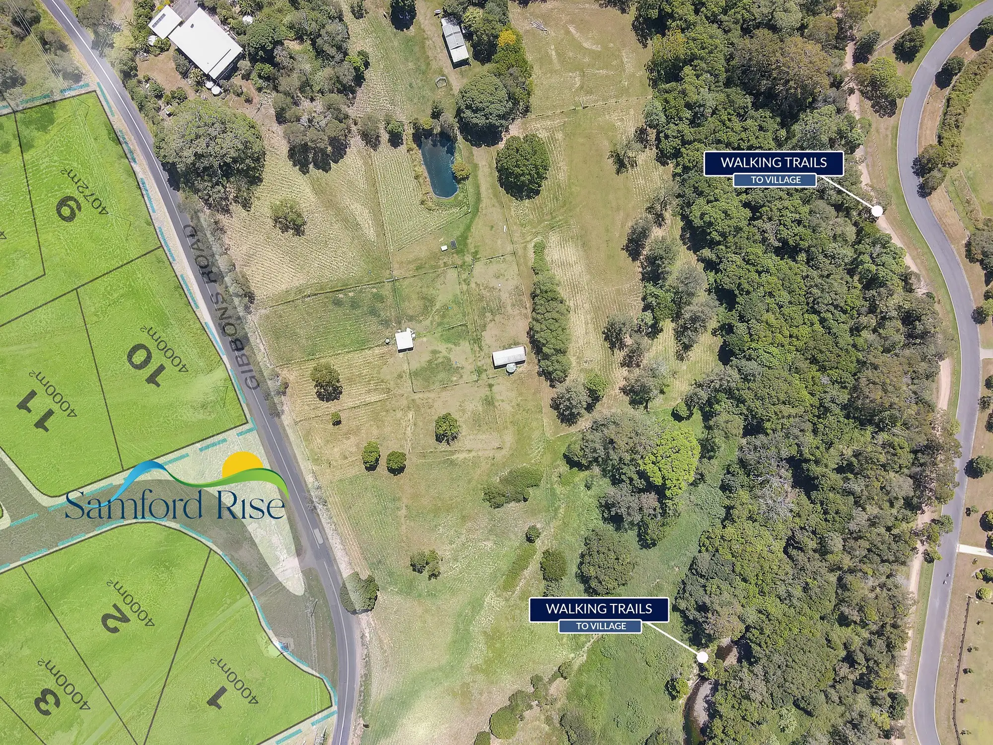 Elevated 4000sqm lots with spectacular views.